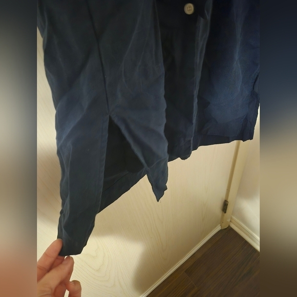 Frank & Oak Blue Midi Dress with Notched Collar and Dolman Sleeves - Picture 3 of 3